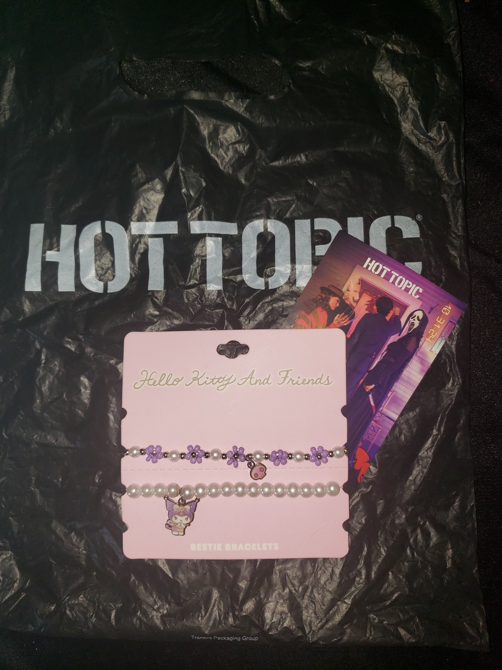 Hot Topic Hello Kitty Purple and White Bracelet Set